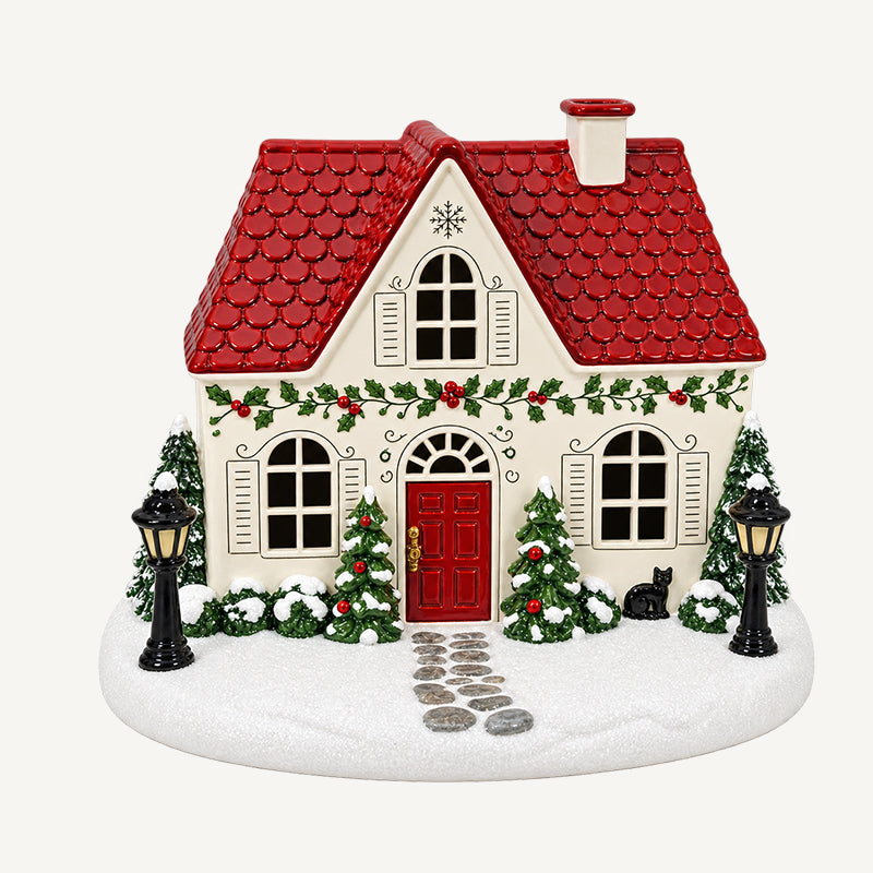 πβ¨ Mistletoe Lane Christmas House Diffuser β Festive Holiday Village Diffuser with Glowing Windows & Charming Chimney Mist