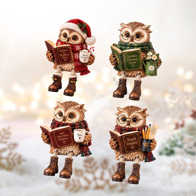 ๐ฆ๐ Owl Figurine โ Bookish Charm with Glasses, Book & Cozy Details