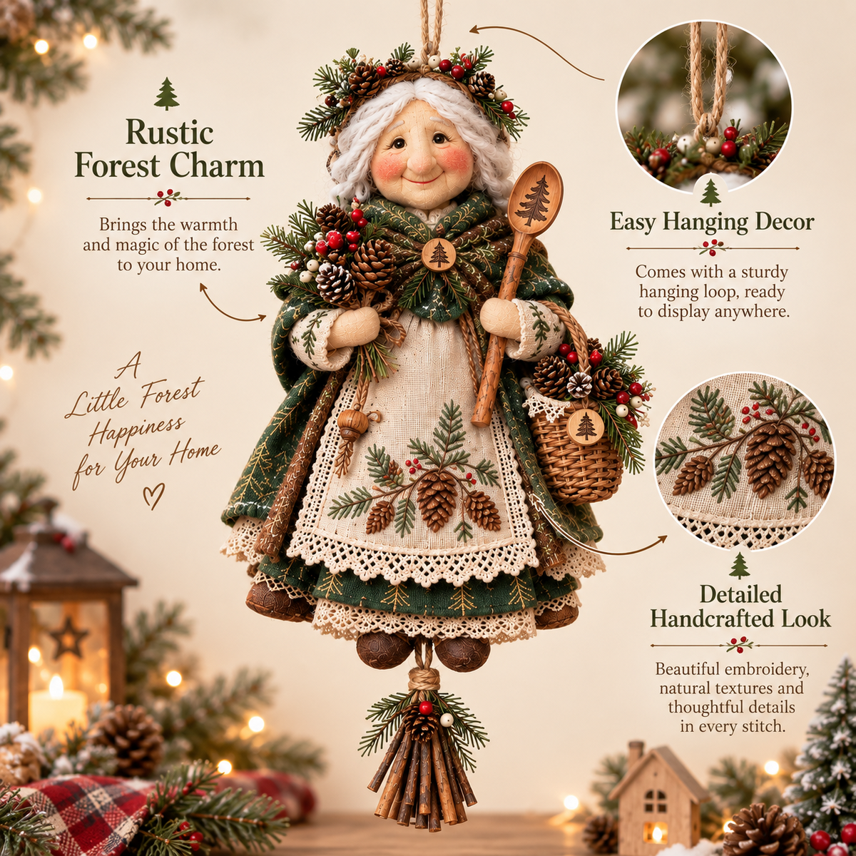 ππ΅ Handmade Good Luck Granny β Charming Hanging Charm for Happiness & Good Fortune
