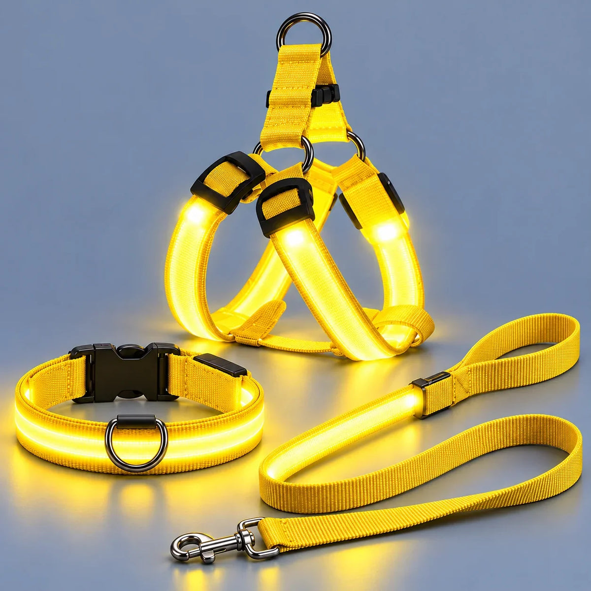 🐕LED Dog Harness & Leash Set — Bright Night Walks, Easier to Spot After Dark