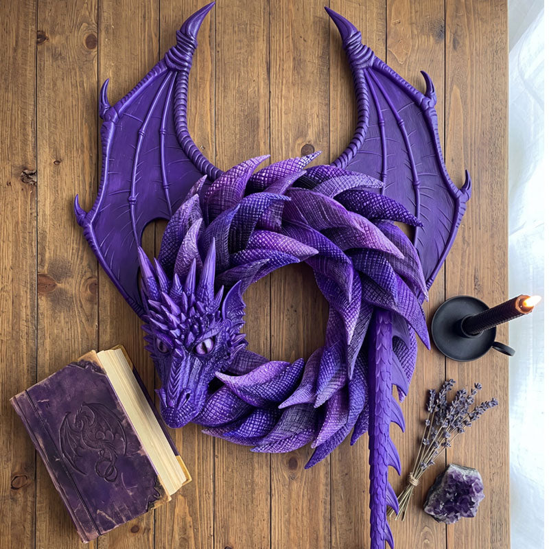 ๐ฐ Handmade Dragon Wreath: Gothic Mythical Beast Front Door Masterpiece! ๐