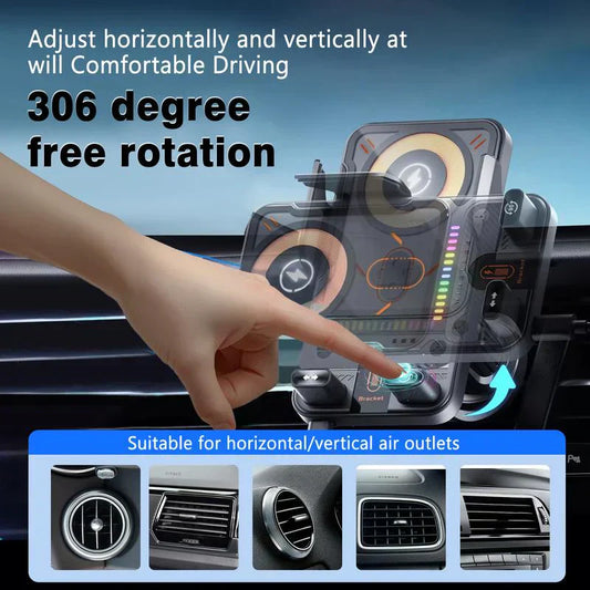 🔥HOT SALE 60% OFF🎁⚡Over 50,000 sold! 📱Smart 2-in-1 Car Rotating Mobile Phone Holder & Wireless Charger⚡