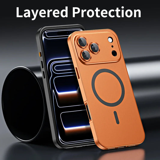 Aluminum Frame Magnetic Cover For iPhone