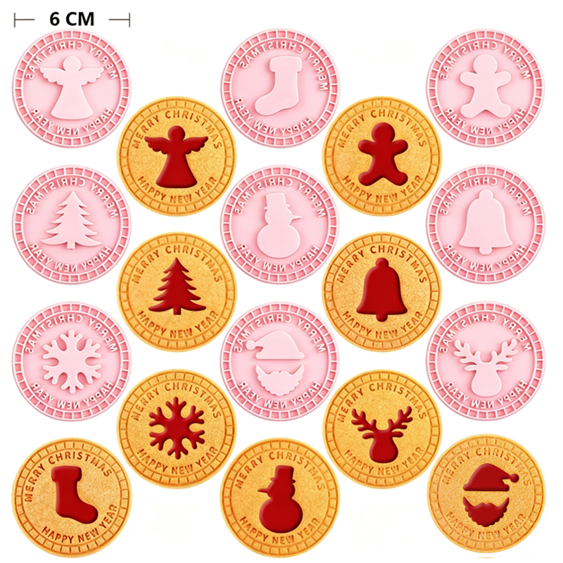 🎄🍪 3D Christmas Cookie Mould Set — 9 Festive Stamps for Holiday Baking