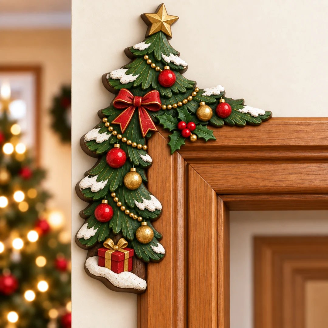 🎄🚪 Christmas Peekaboo Door Frame Corner Decor