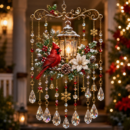 🎄 Christmas Crystal Wind Chime: Sparkling Holiday Porch & Garden Decor! ✨