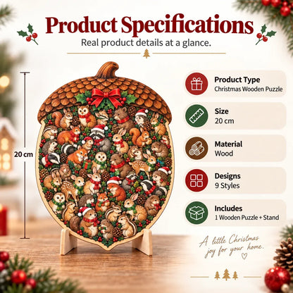 🎄🧩 Wooden Christmas Puzzle with Stand — 8 Festive Designs to Build & Display