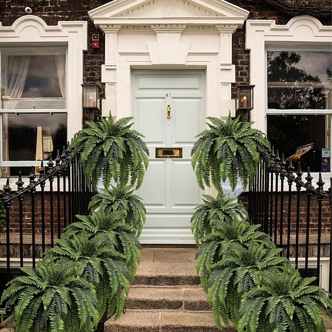 🌿So real, you’ll try to water it☀️ Sun won’t fade it, rain won’t ruin it – outdoor‑ready artificial fern!   🛡️