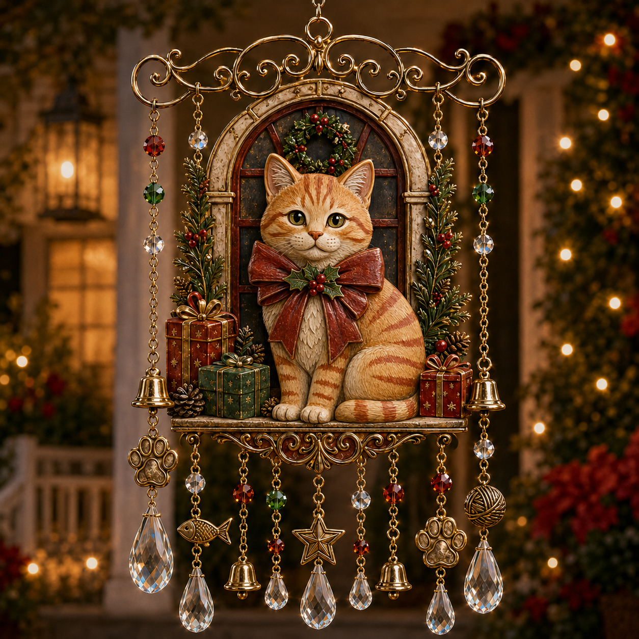 🎄 Christmas Crystal Wind Chime: Sparkling Holiday Porch & Garden Decor! ✨