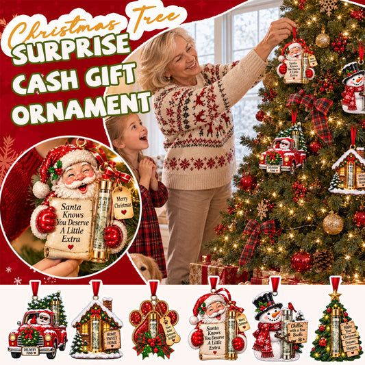 🎄💰 Surprise Red Envelope Christmas Ornament — Cash Gift Holder with 6 Festive Designs