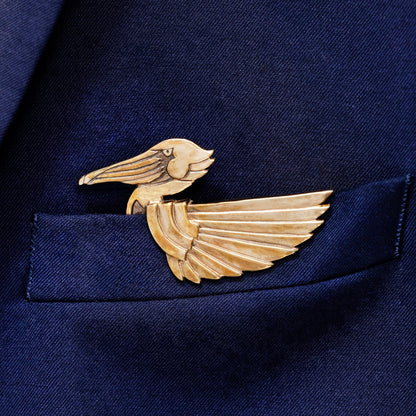 🐊✨ Sculptural Animal Metal Pocket Square