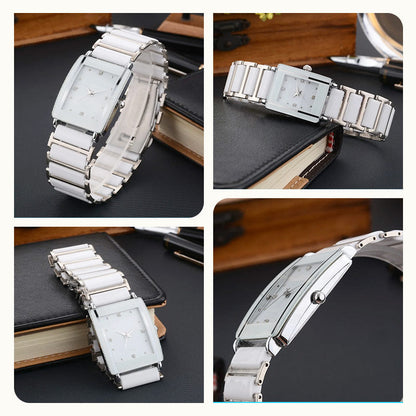 ⌚ Elegant Ceramic Band Watch — 3ATM Water Resistant, Quartz, Gift Box Included