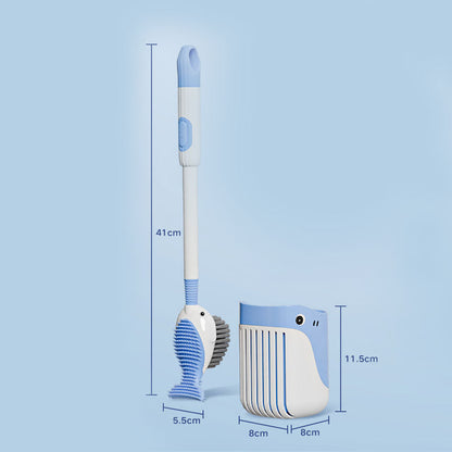 Wall-Mounted Suction Cup Toilet Cleaning Brush Set