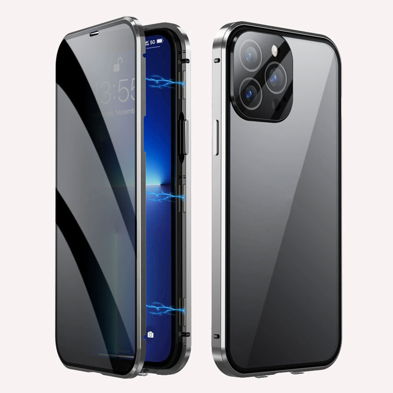Double-sided magnetic anti-peep phone case