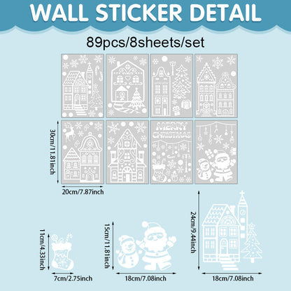 🏘️Christmas Village Window Decals -- Peel & Stick Snowy Scene for Glass Doors & Windows