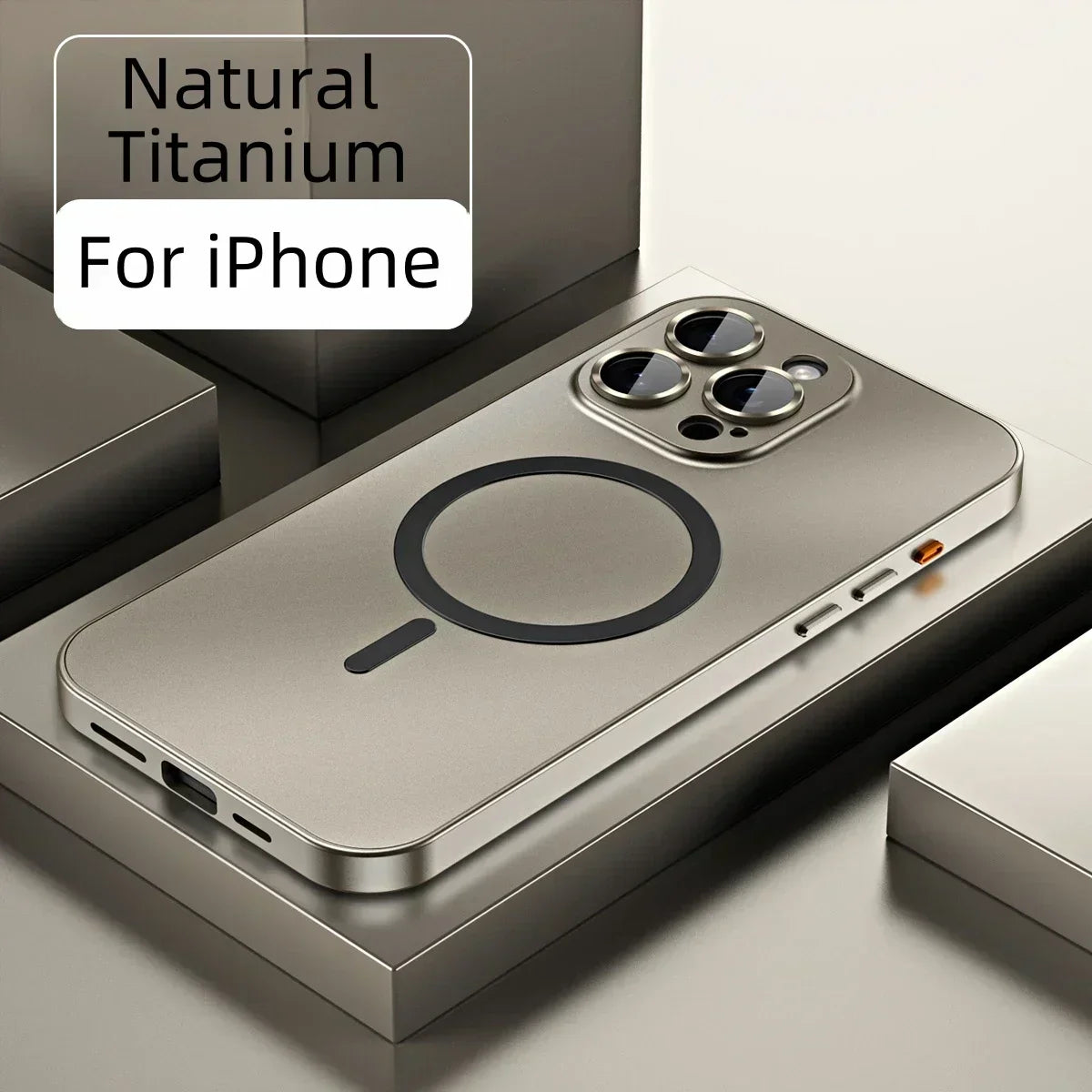 Simple metal magnetic phone case for iPhone