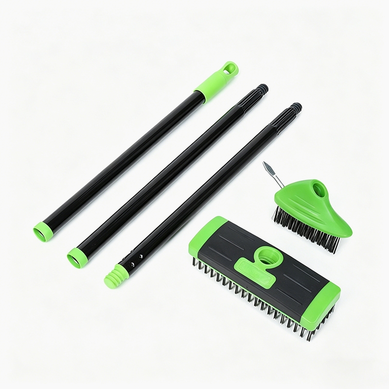 🪨 Weeds in driveway cracks? One brush scrapes, rakes, and sweeps them away! 🧹💥
