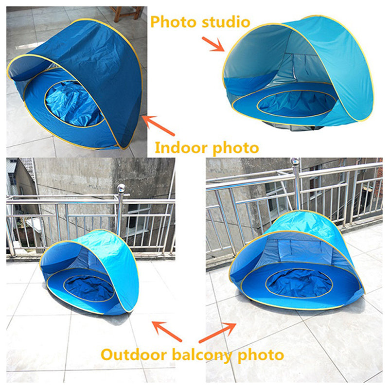 🏖️ Pop-Up Baby Beach Pool Tent: UPF 50+ Sun Shade & Mini Pool! ☀️