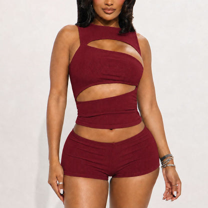 👗Solid Color Waist-Cinching Sexy Mini Skirt Set for Women ✨🔥