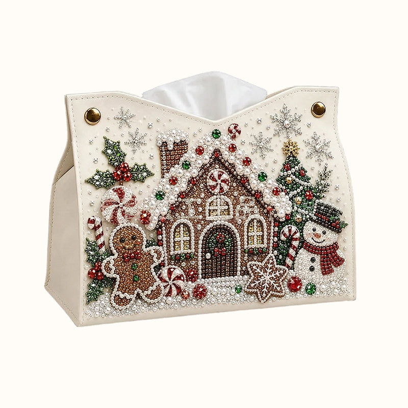 🎄DIY Diamond Painting Tissue Holder -- Double-Sided Christmas Craft, Festive Designs & Everyday Use