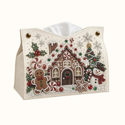 🎄DIY Diamond Painting Tissue Holder -- Double-Sided Christmas Craft, Festive Designs & Everyday Use