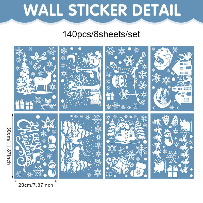 🏘️Christmas Village Window Decals -- Peel & Stick Snowy Scene for Glass Doors & Windows