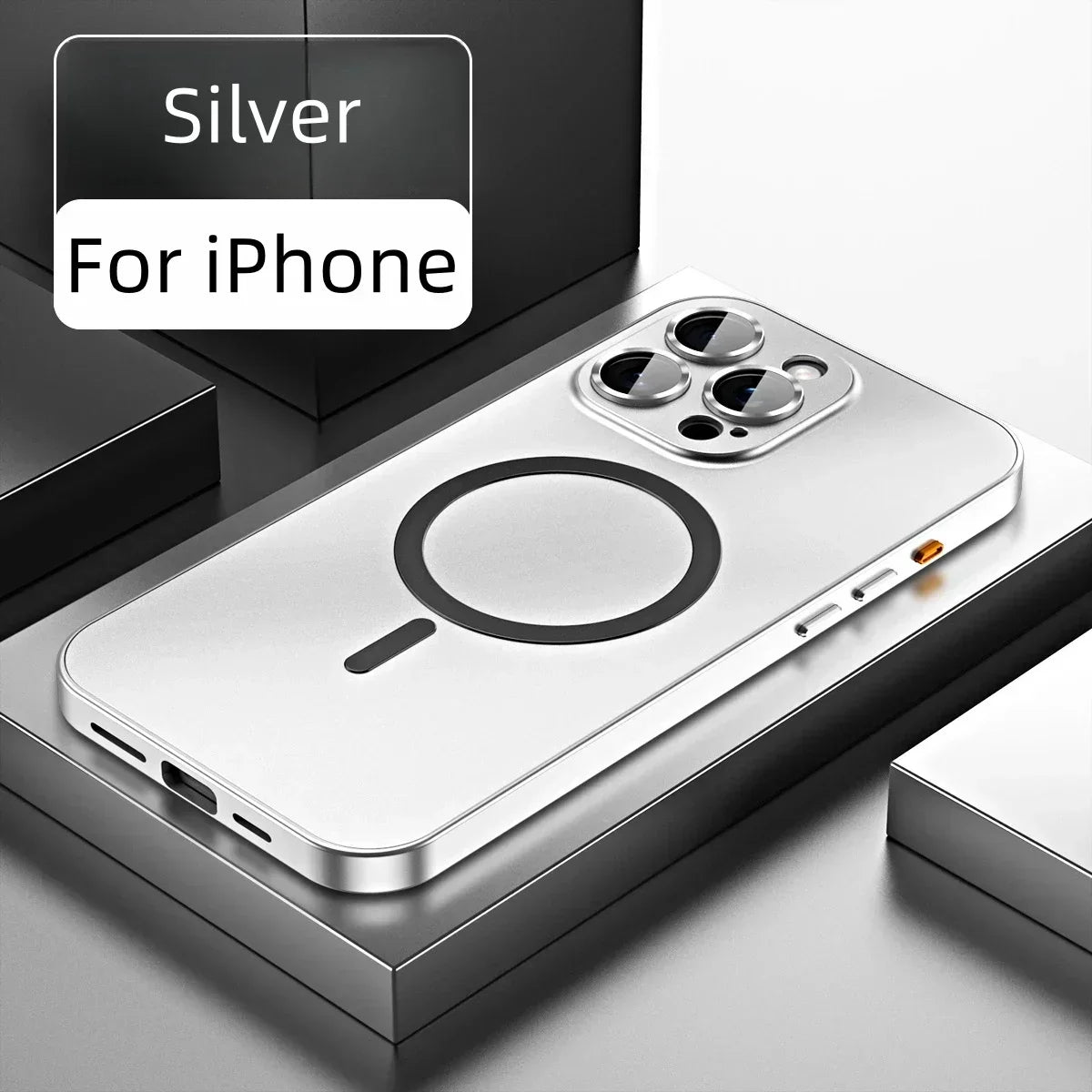 Simple metal magnetic phone case for iPhone