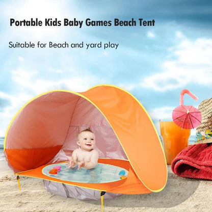🏖️ Pop-Up Baby Beach Pool Tent: UPF 50+ Sun Shade & Mini Pool! ☀️
