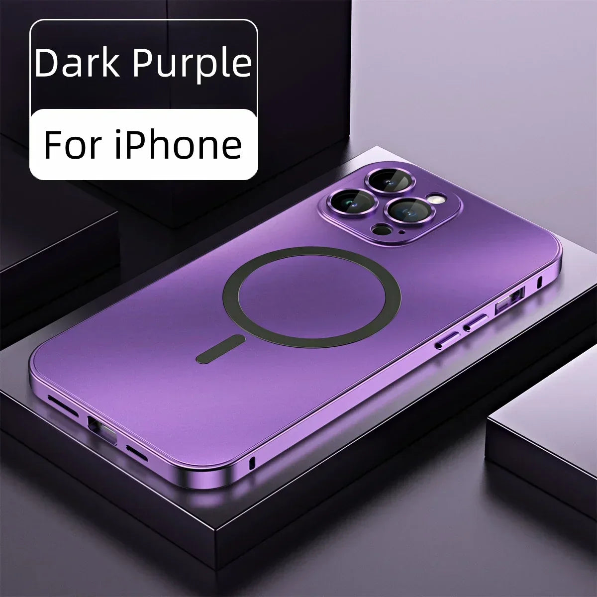 Simple metal magnetic phone case for iPhone
