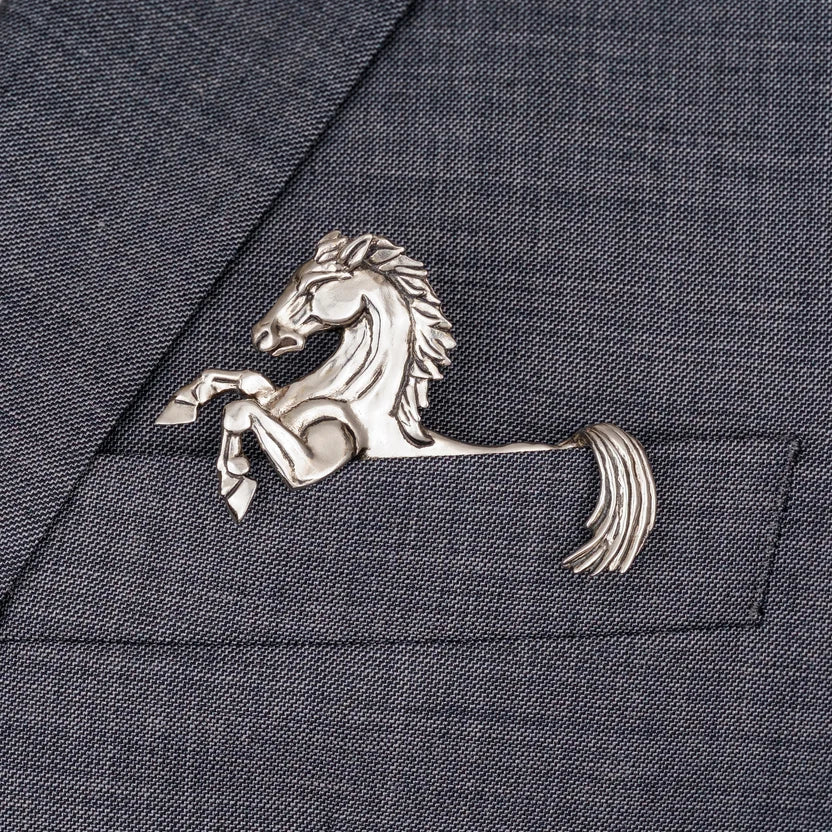 🐊✨ Sculptural Animal Metal Pocket Square