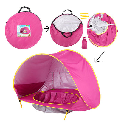 🏖️ Pop-Up Baby Beach Pool Tent: UPF 50+ Sun Shade & Mini Pool! ☀️