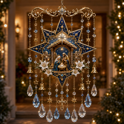 🎄 Christmas Crystal Wind Chime: Sparkling Holiday Porch & Garden Decor! ✨