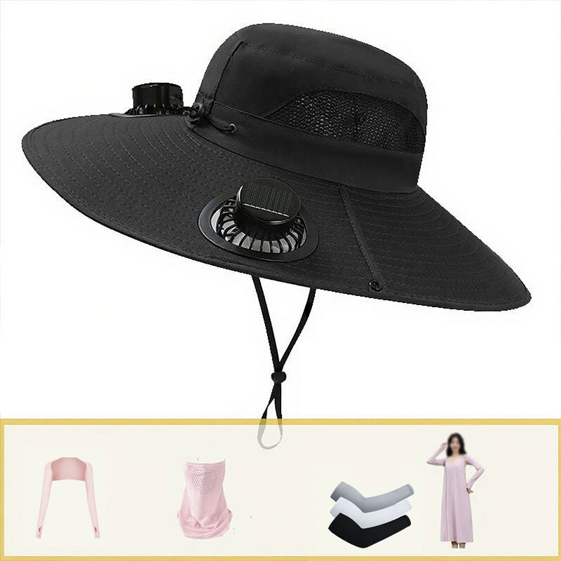 🧢 Turbine solar-powered fan hat: the ultimate hands-free cooling gadget! 🌪️