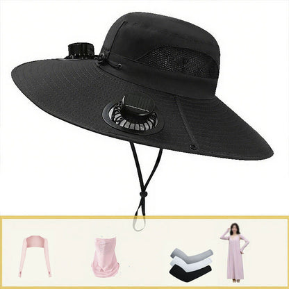🧢 Turbine solar-powered fan hat: the ultimate hands-free cooling gadget! 🌪️
