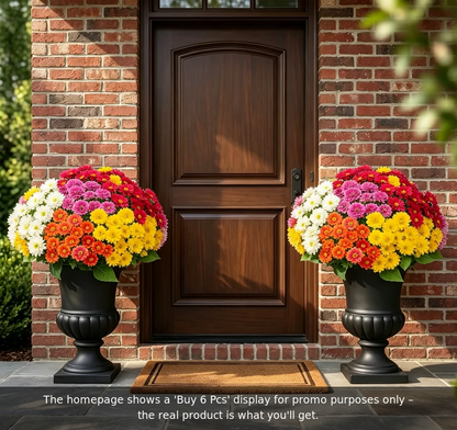 🍁 Artificial Fall Chrysanthemum Mums: Vibrant UV-Resistant Outdoor Autumn Flowers! 🍂