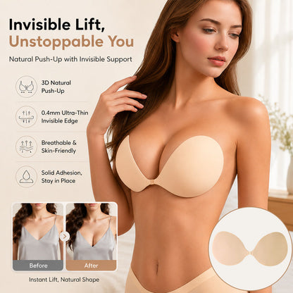 💖 3D Solid Silicone Push-Up Bra Nipple Covers: Invisible Lift Covers! ✨