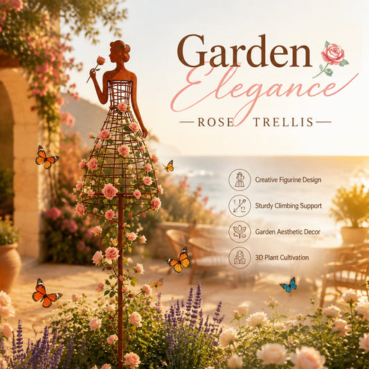 🌹👗 Where Plants Dance — Dress-Shaped Garden Trellis