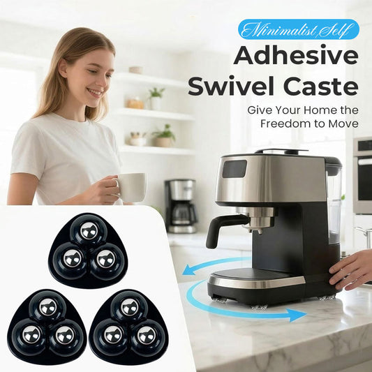 🌀 Minimalist Self-Adhesive Swivel Casters: 360° Stick-On Wheels for Bins & Appliances! 🏠
