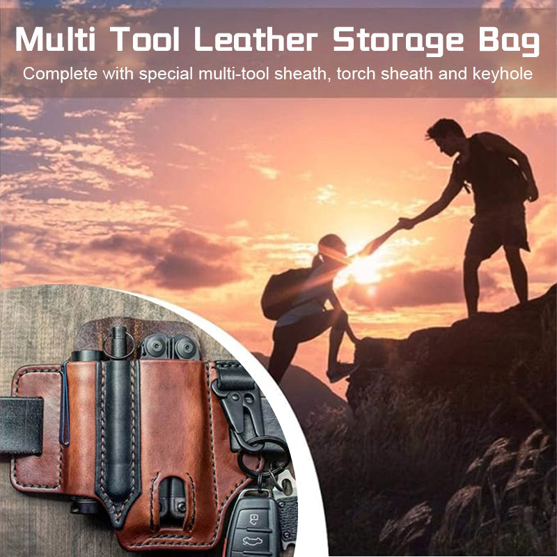 🛠️ Multi Tool Belt Leather Storage Bag 🏕️