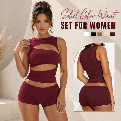 👗Solid Color Waist-Cinching Sexy Mini Skirt Set for Women ✨🔥
