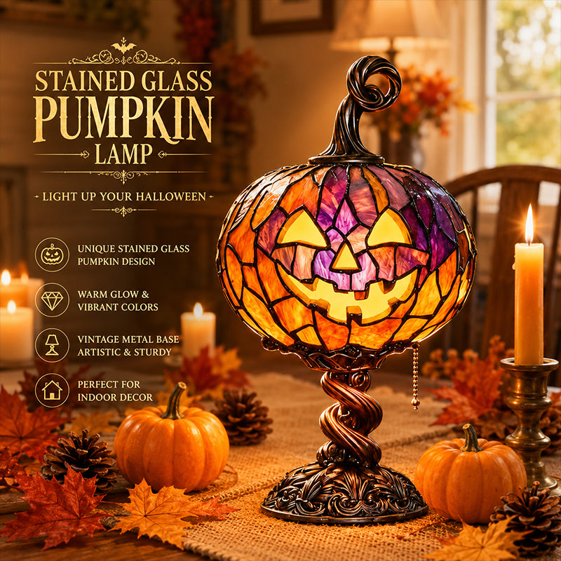 🎃 Tall Pumpkin Lamp: Cozy Autumn Glow & Halloween Decor Light! 🍂