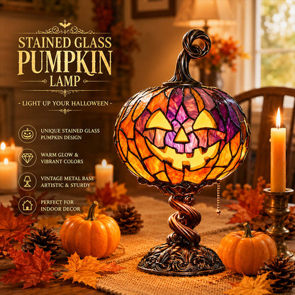 🎃 Tall Pumpkin Lamp: Cozy Autumn Glow & Halloween Decor Light! 🍂