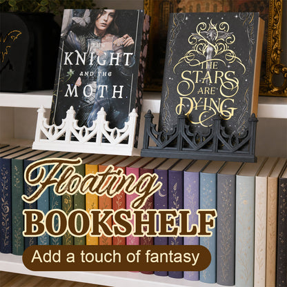 📚✨ Floating Book Display Shelf — Magical Floating Look with Decorative Botanical Accent