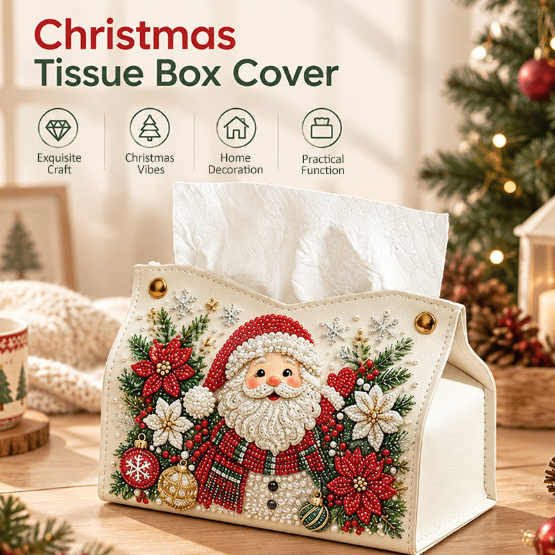 🎄DIY Diamond Painting Tissue Holder -- Double-Sided Christmas Craft, Festive Designs & Everyday Use