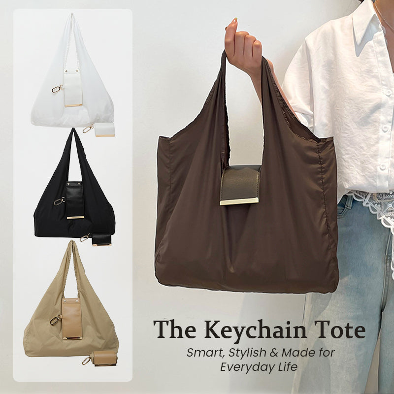 👜✨ The Keychain Tote: Foldable Portable Shopping Bag & Bag Charm! 🔑
