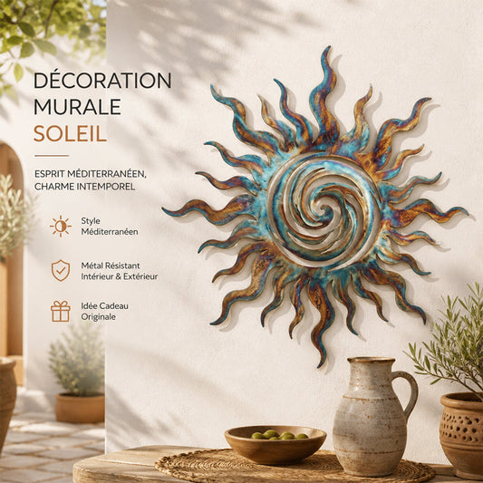☀️ ‘Whirling Sun’ metal wall decoration: a touch of warm elegance for your home and garden! ✨