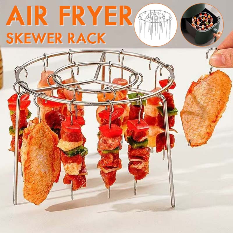 🔥 Air Fryer Skewer Rack | 360° Even Cooking, Crispy & Juicy! 🍢