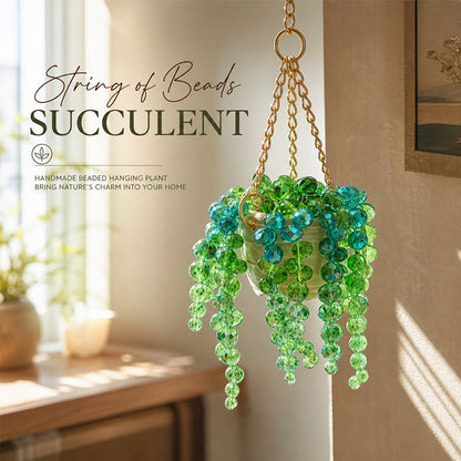 ✨Sun-Kissed Beaded Succulent Car Charm☀️