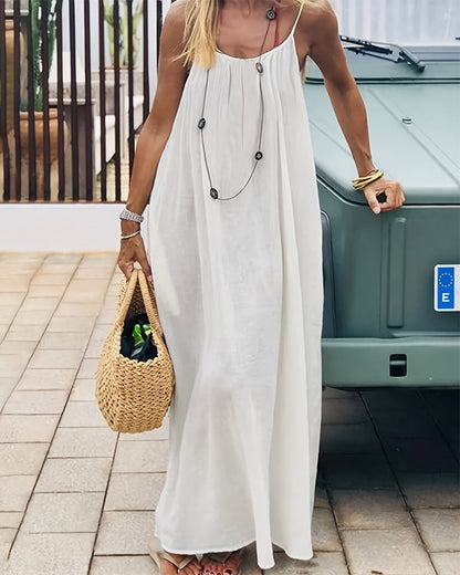 🔥In High Demand! 📈💃Women's Solid Color Backless Cami Dress🎀👚