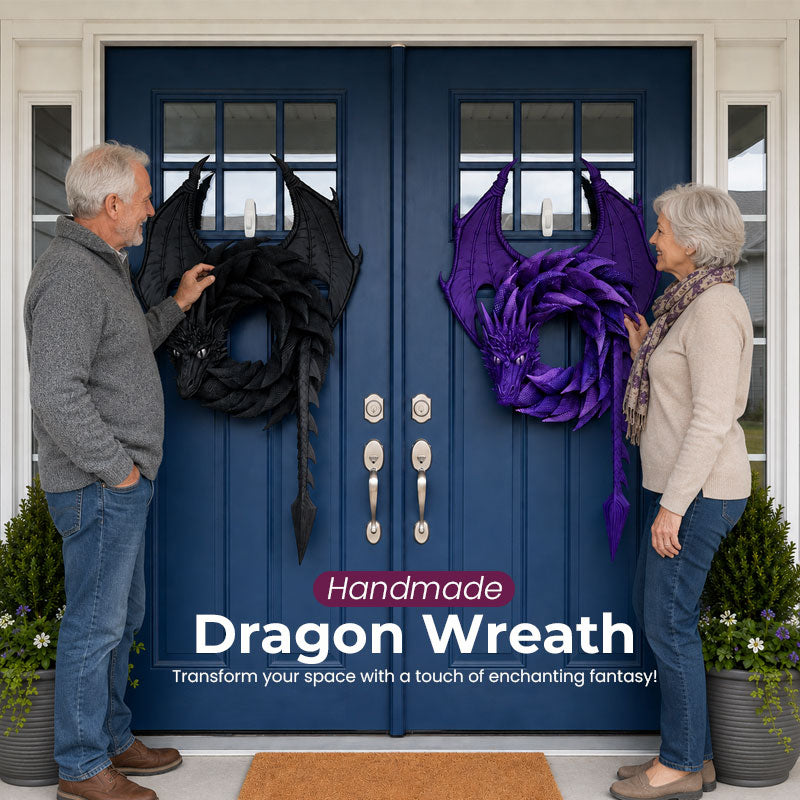 🏰 Handmade Dragon Wreath: Gothic Mythical Beast Front Door Masterpiece! 🐉